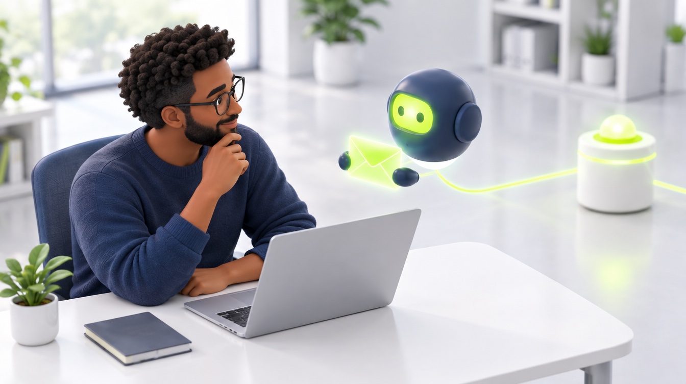 Een AI-assistent laat een binnengekomen bericht zien aan z'n collega, die zelf beslist wat ermee gebeurt